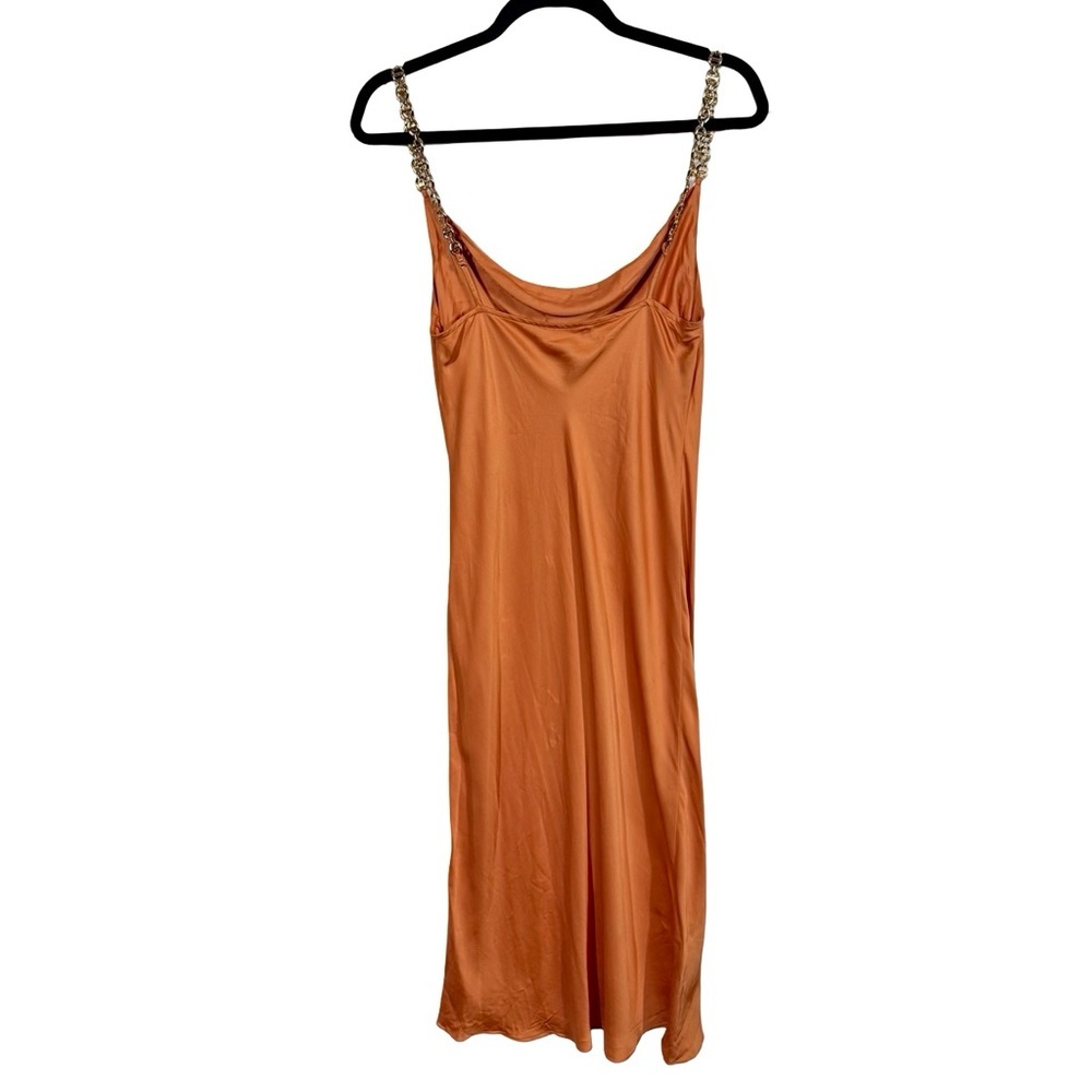 L'AGENCE Amina Cowl Neck Chain MIDI Slip Dress - Picture 5 of 10